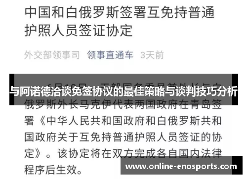 与阿诺德洽谈免签协议的最佳策略与谈判技巧分析