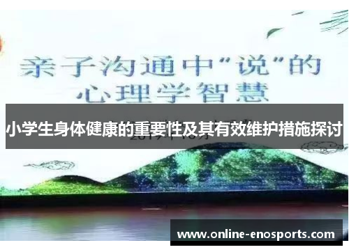 小学生身体健康的重要性及其有效维护措施探讨